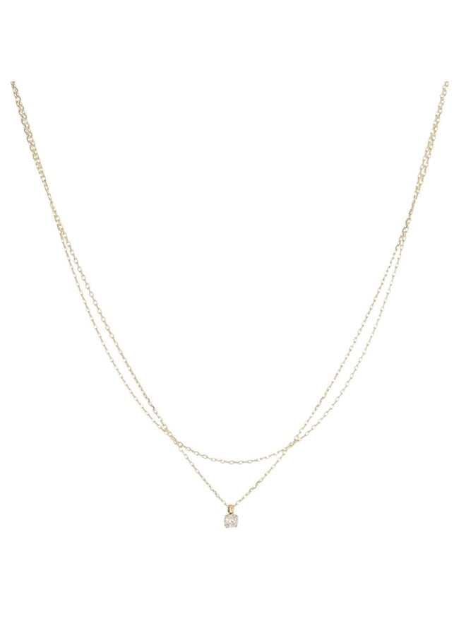 Necklace - Double Chain Diamond