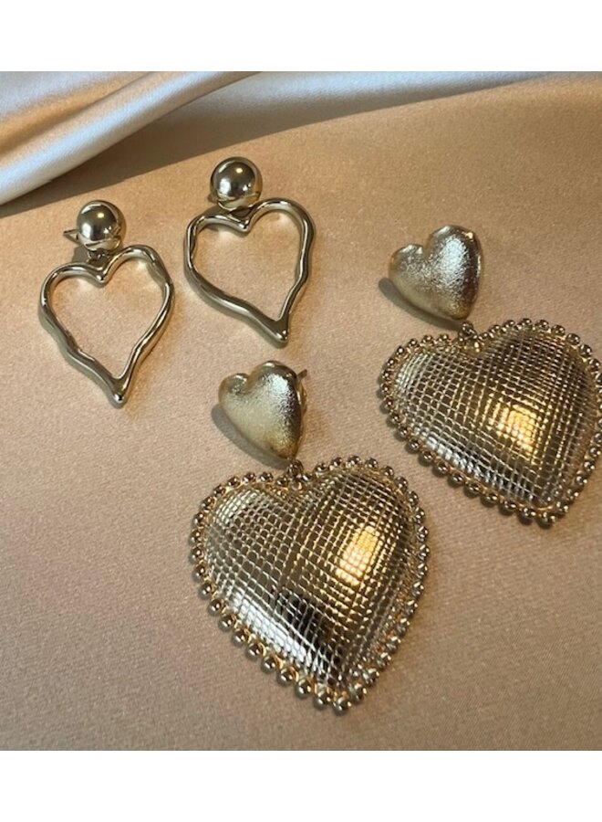 Earrings - Double Heart