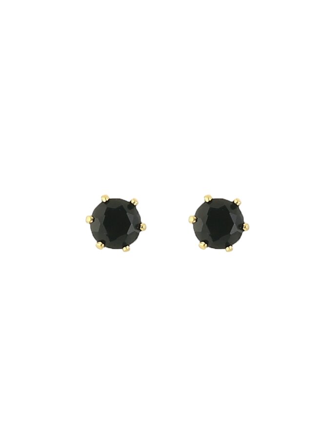 Earrings - Small Diamond Black Studs