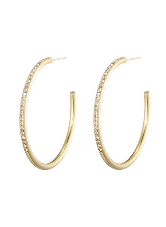 Oorbellen - Diamond Hoops 3 sizes