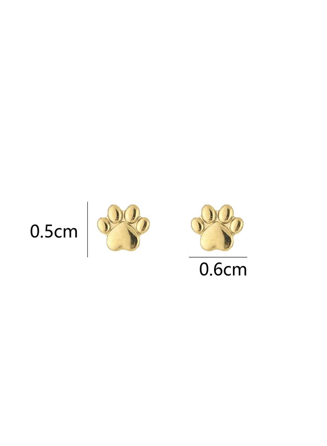 Oorbellen - Little Dog / Cat Feet Studs