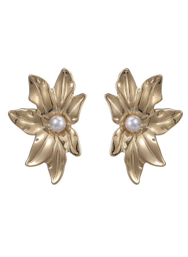 Earrings - Flower Pearl