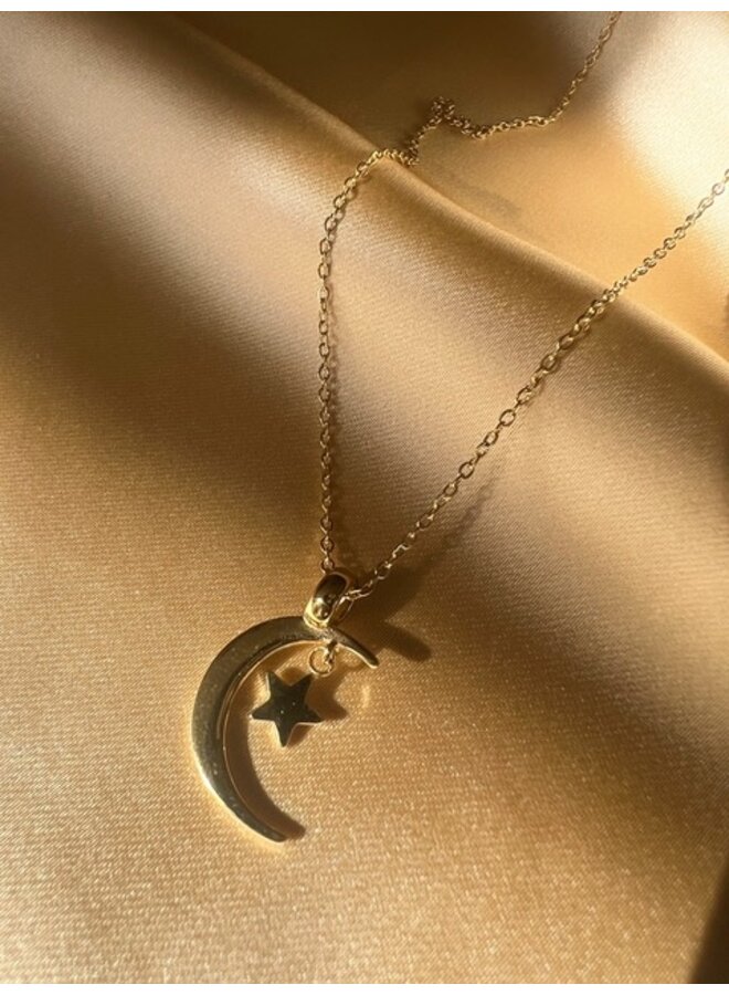 Necklace - Big Moon and Star