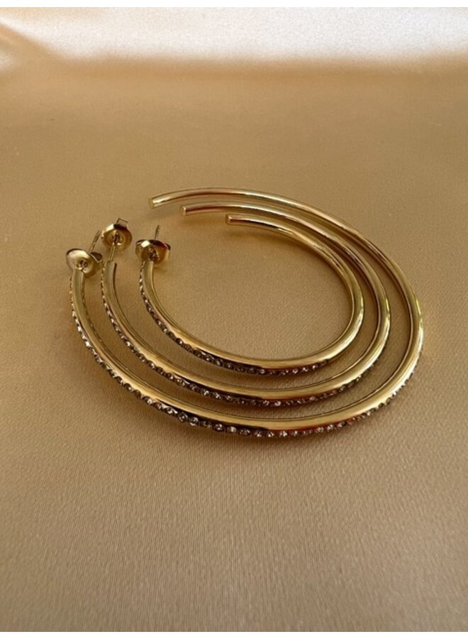 Earrings - Diamond Hoops 3 sizes