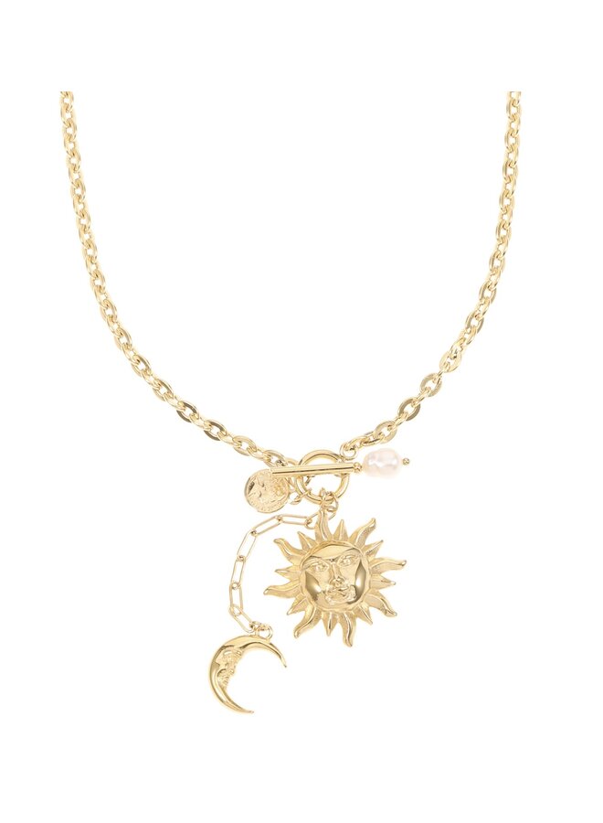 Ketting - Sun, Moon, Coin and Pearl