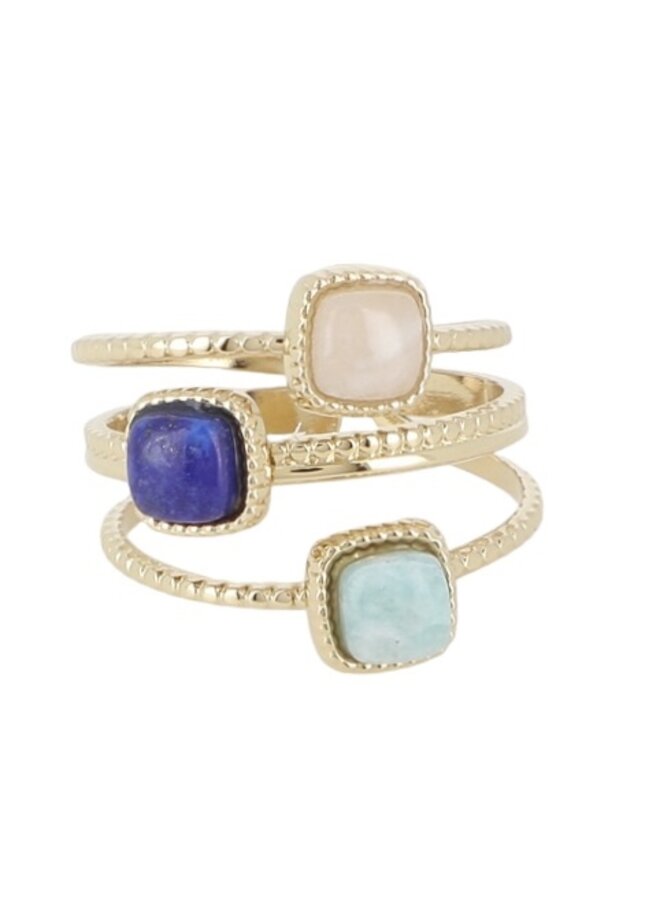 Ring - Lapis Lazuli, Amazonite en Agate