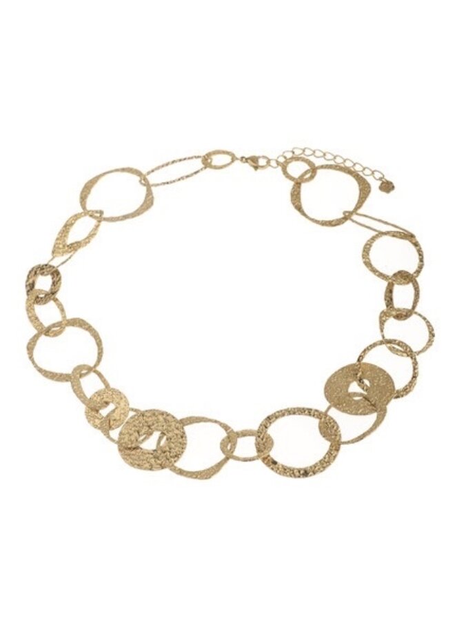 Necklace - Matte Hammered Rounds