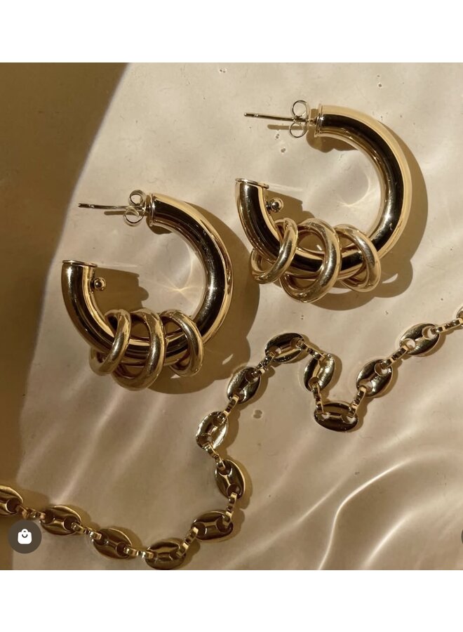 Earrings - Hoop With 3 Rings