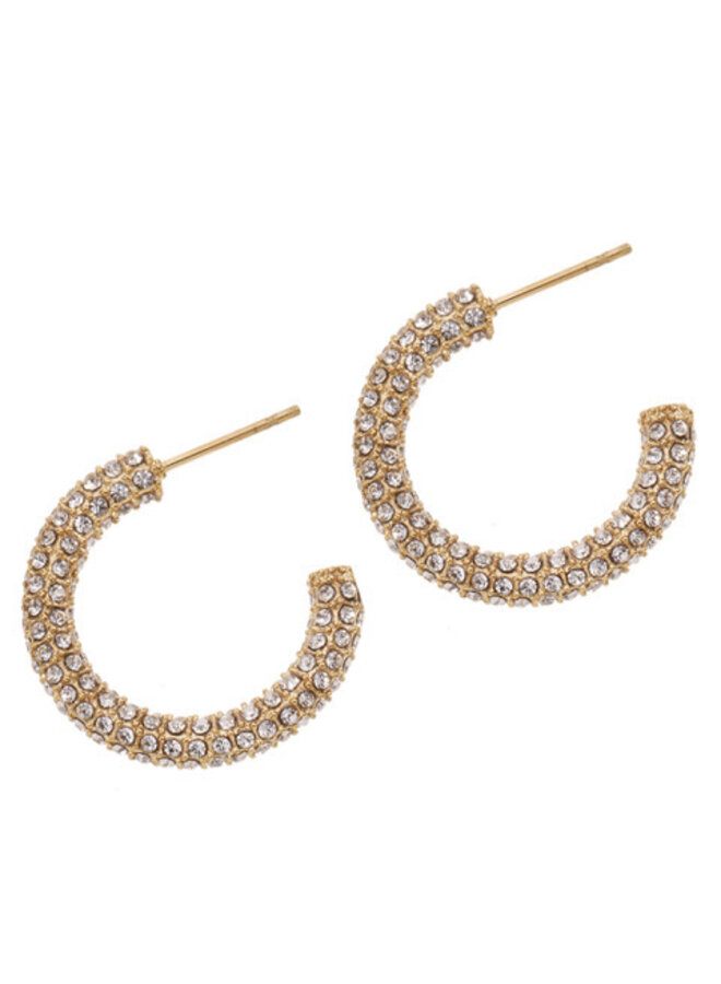 Earrings - Small Diamonds Hoops - 2 sizes