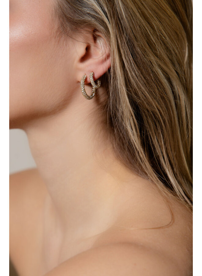 Earrings - Small Diamonds Hoops - 2 sizes
