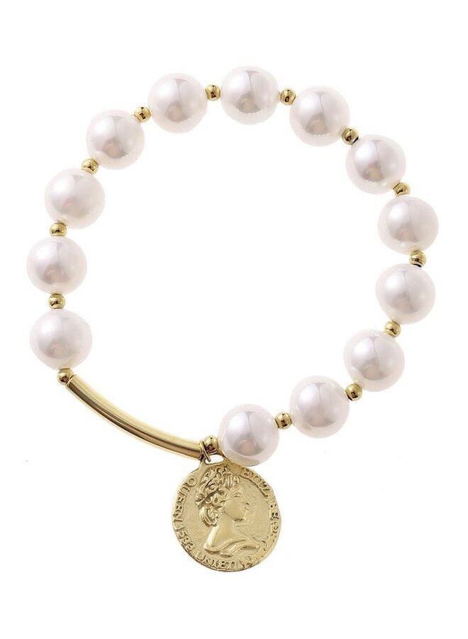 Bracelet - Pearls With A Coin