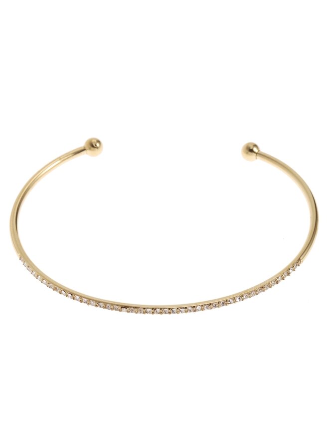Bracelet - Super Thin Diamond Bangle Open