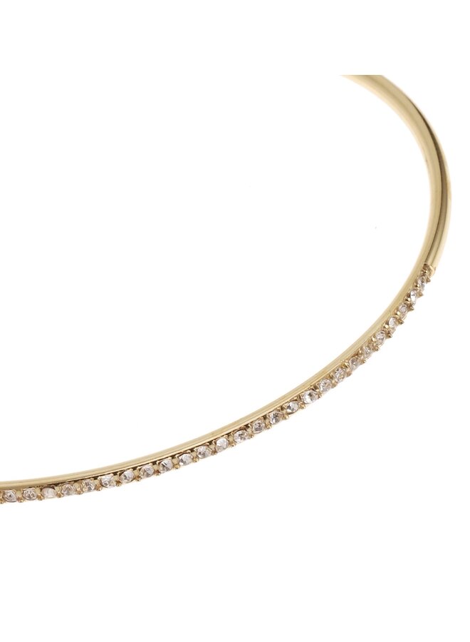 Bracelet - Super Thin Diamond Bangle Open