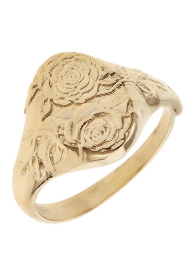 Ring - Signet Ring With Roses