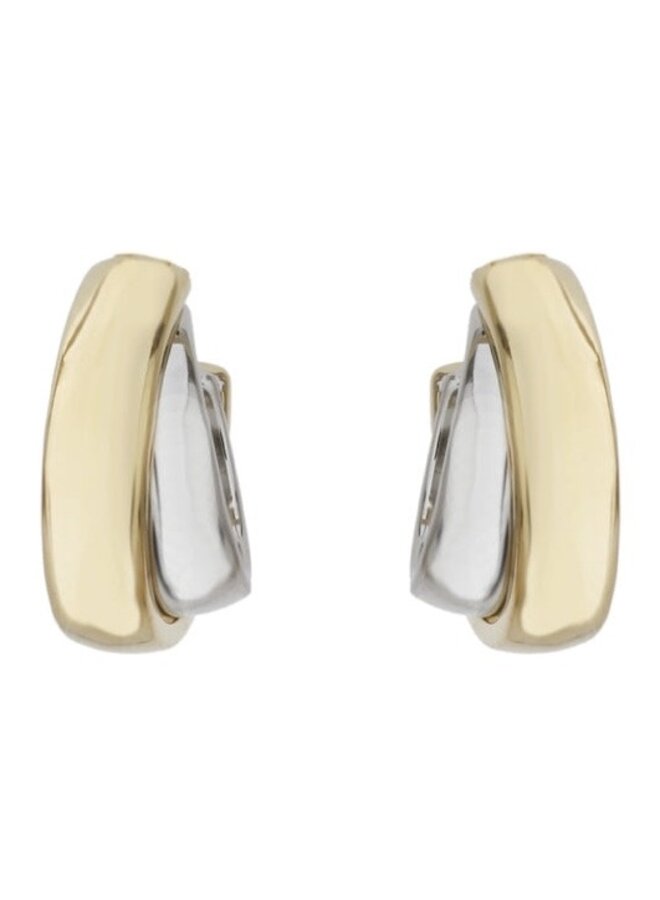 Earrings - Gold & Silver Mix Double Hoop