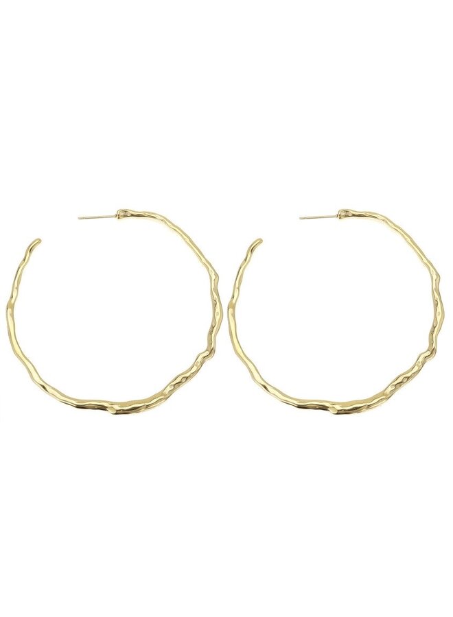 Earrings - Big Hammered Hoops