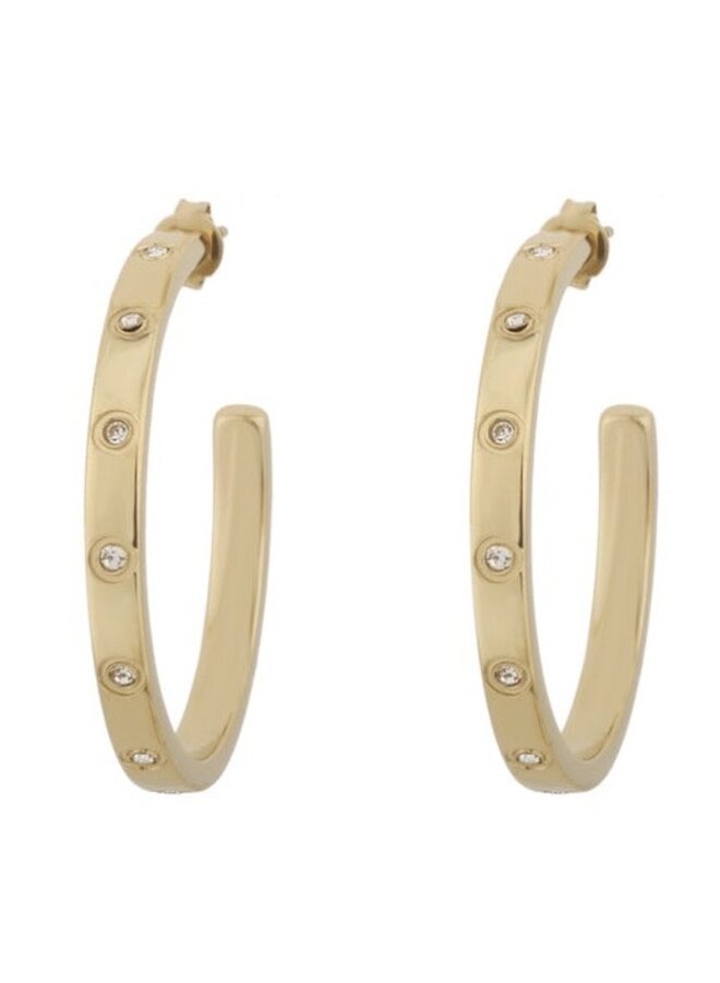 Earrings - Hoops With 7 Diamonds