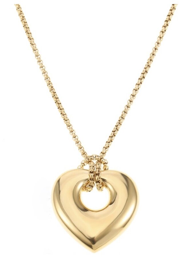 Necklace - Long Necklace with Open Heart