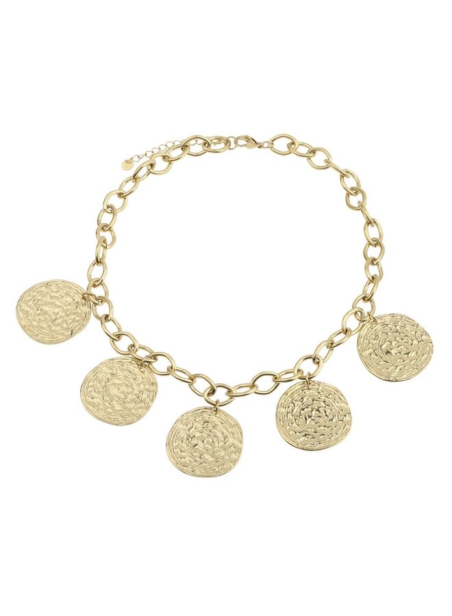 Ketting - Chunky Necklace with 5 Coins