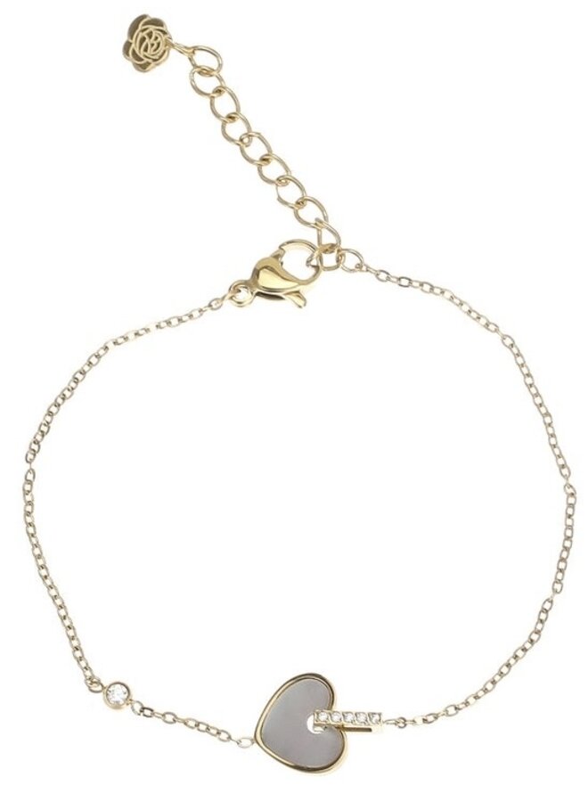 Bracelet - Heart Mother Of Pearl with Diamonds