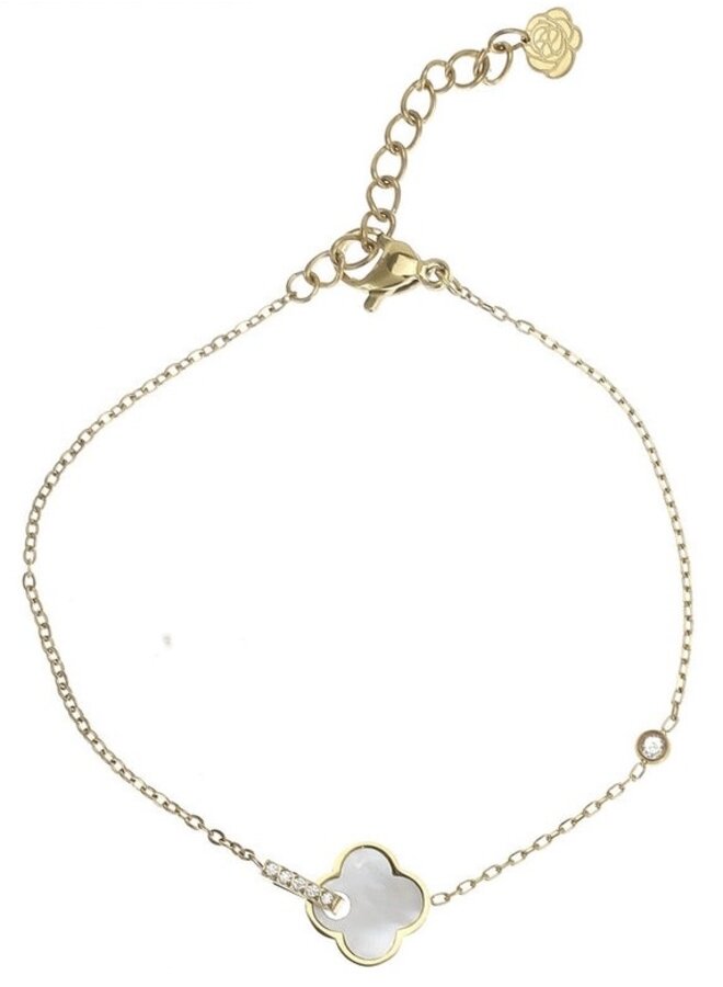 Bracelet - Clover Mother Of Pearl with Diamonds