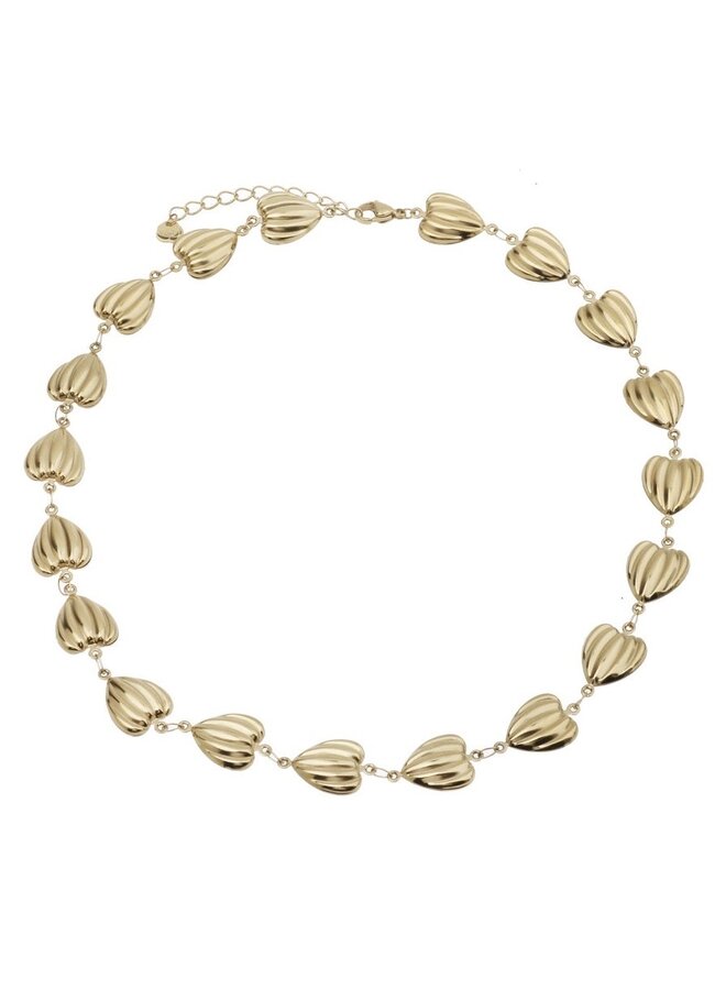 Necklace - Double Heart Antique