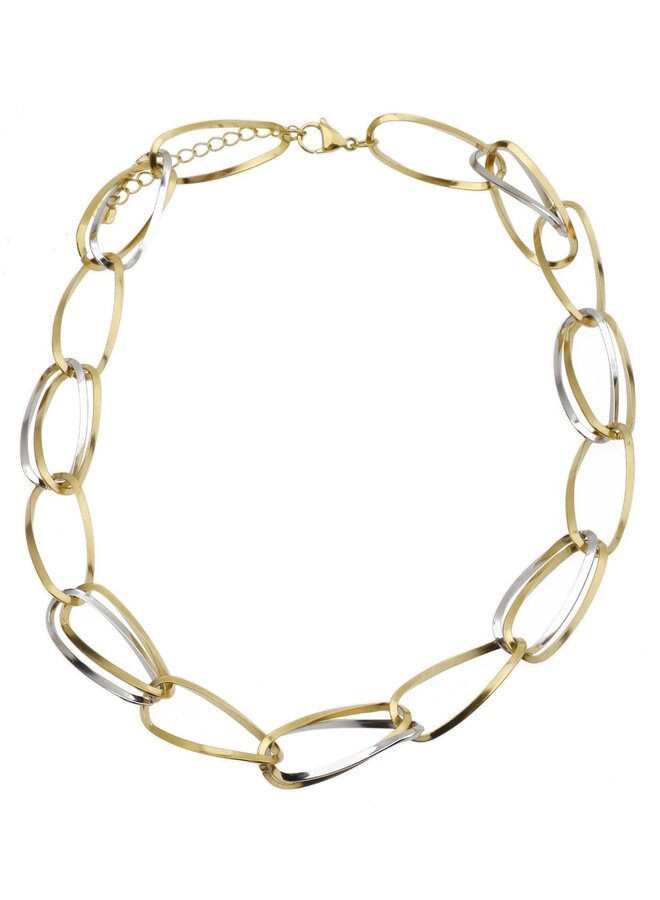 Necklace - Gold & Silver Mix Big Chunky Statement