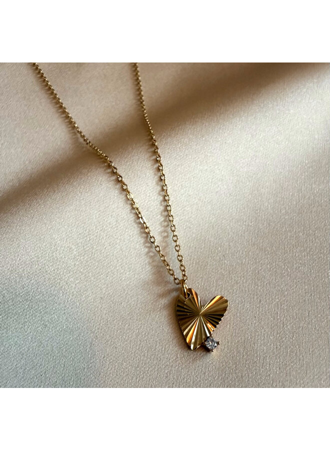 Necklace - Heart With Small Diamond