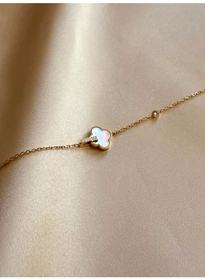 Bracelet - Clover Mother Of Pearl with Diamonds