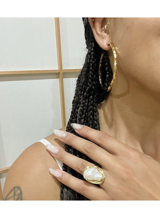 Oorbellen - Big Hammered Hoops