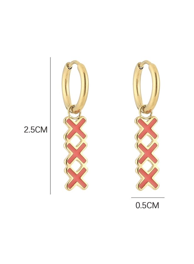 Earrings - Amsterdam XXX Red