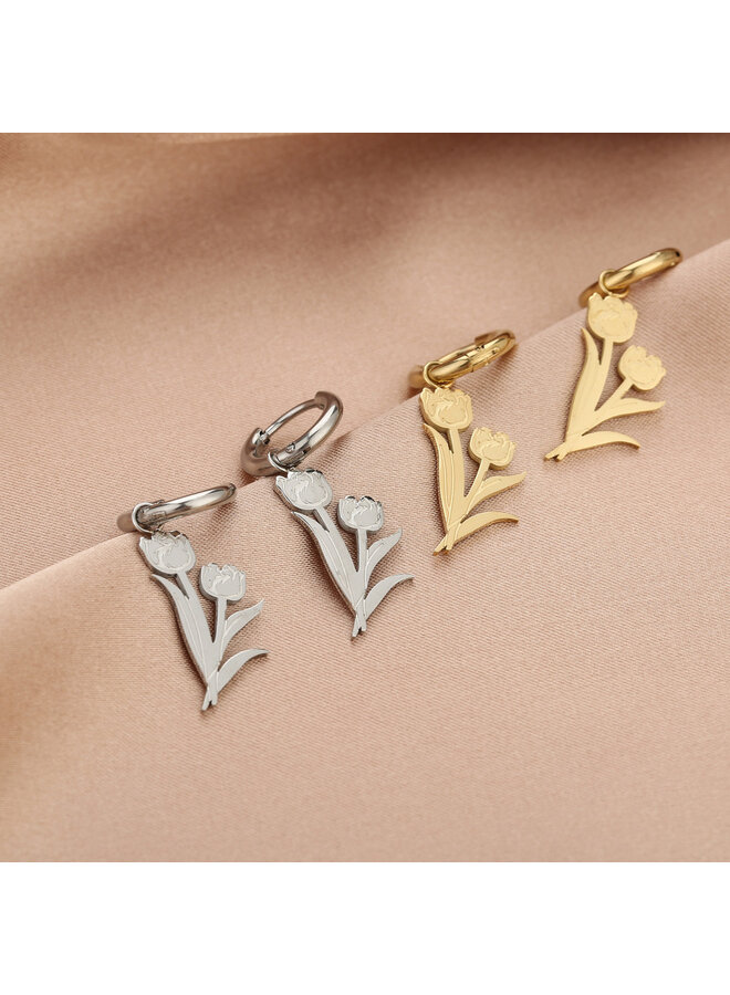 Earrings - Double Tulip