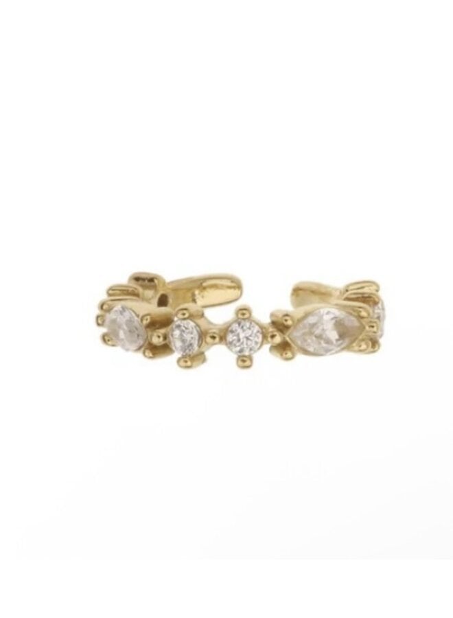Earcuff - Little Rounds and Oval Diamonds