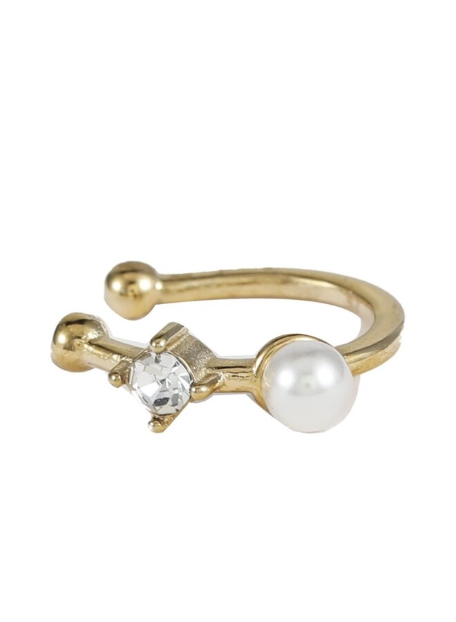 Earcuff - Pearl and Diamond