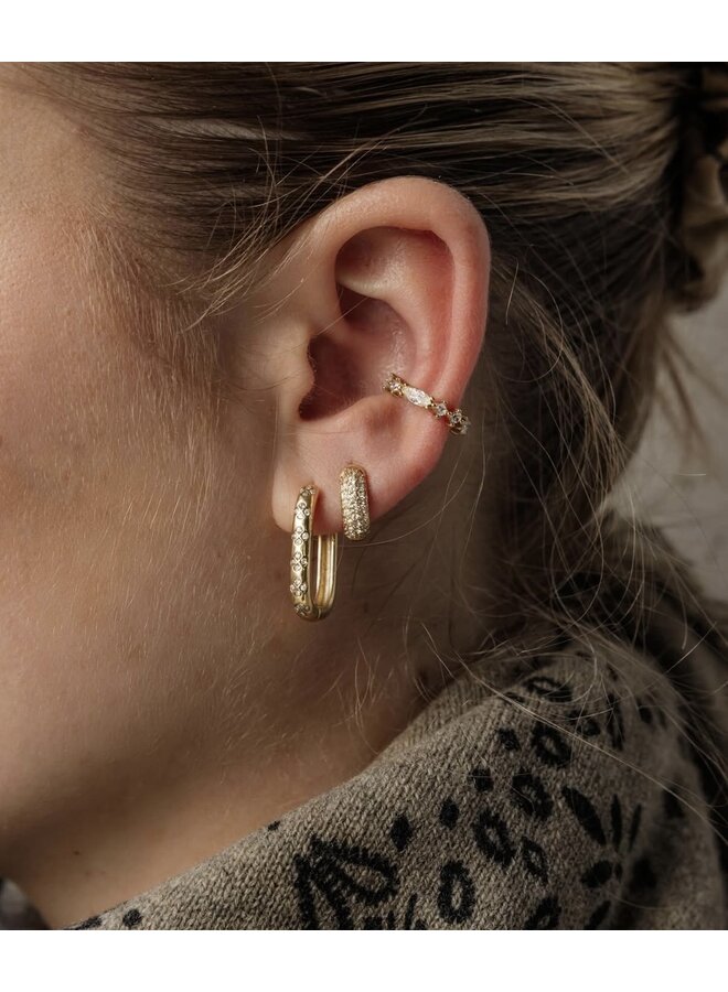 Earcuff - Little Rounds and Oval Diamonds