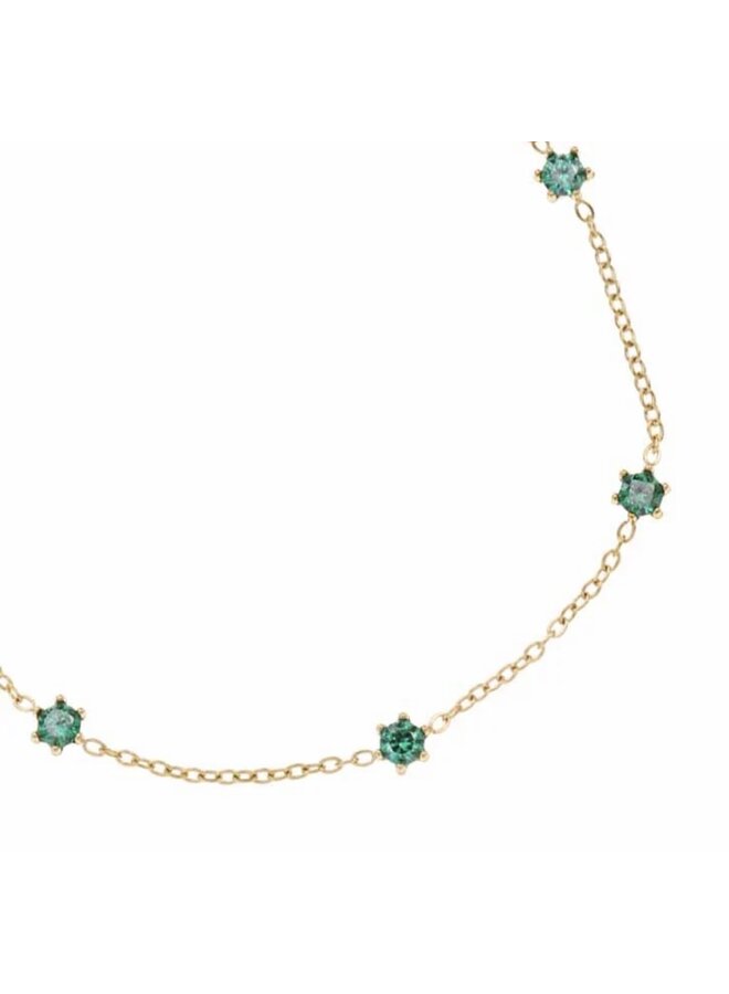 Bracelet - 5 Green Diamonds