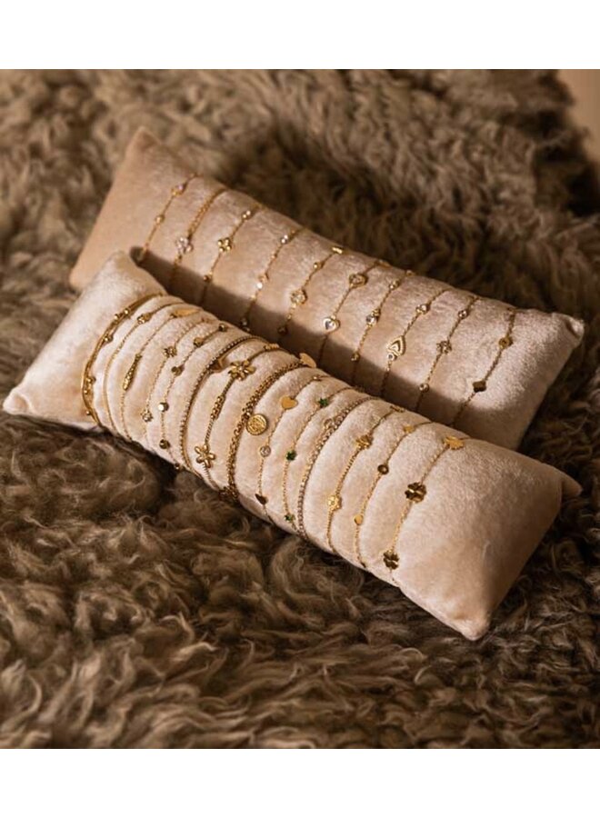 Armband - 5 Green Diamonds