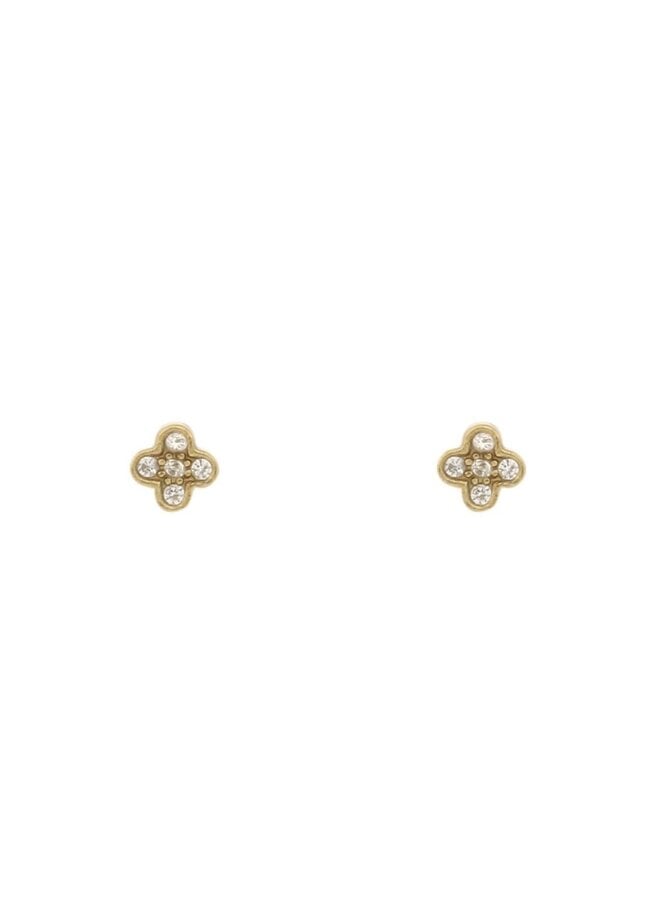 Oorbellen - Diamond Flower Studs