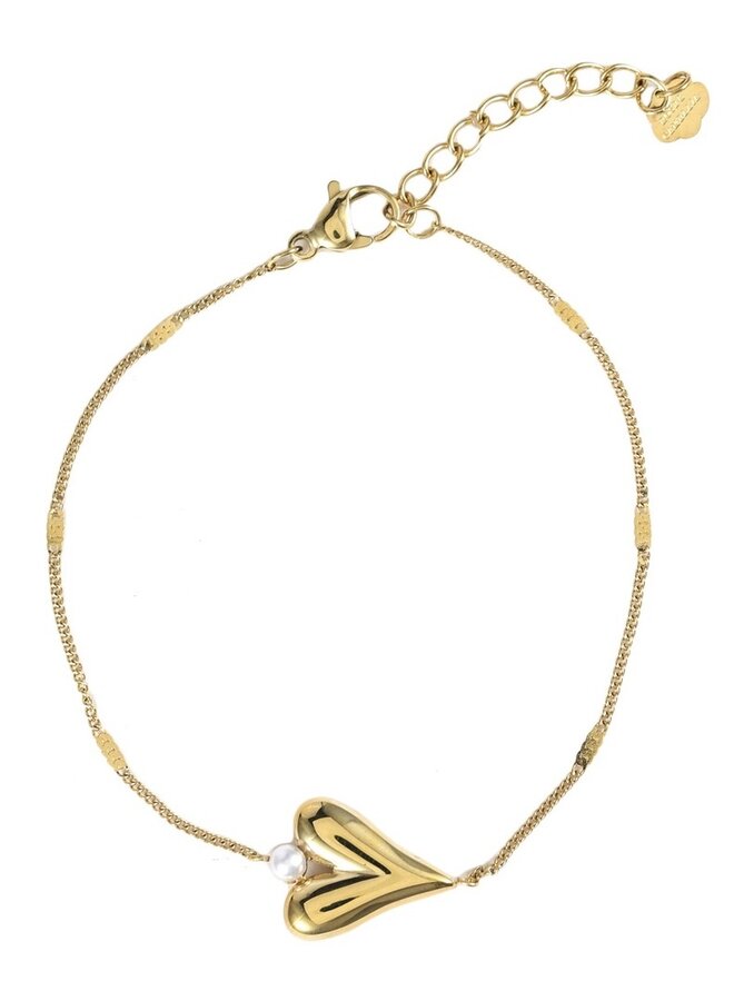 Armband - Heart with Diamond Flower