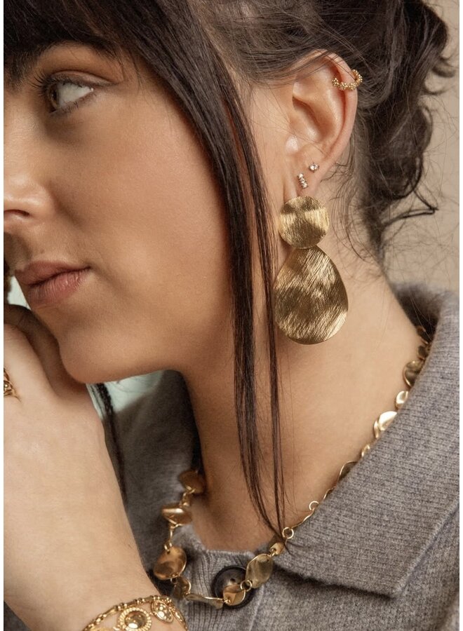 Oorbellen - 3 Diamonds Bar Studs