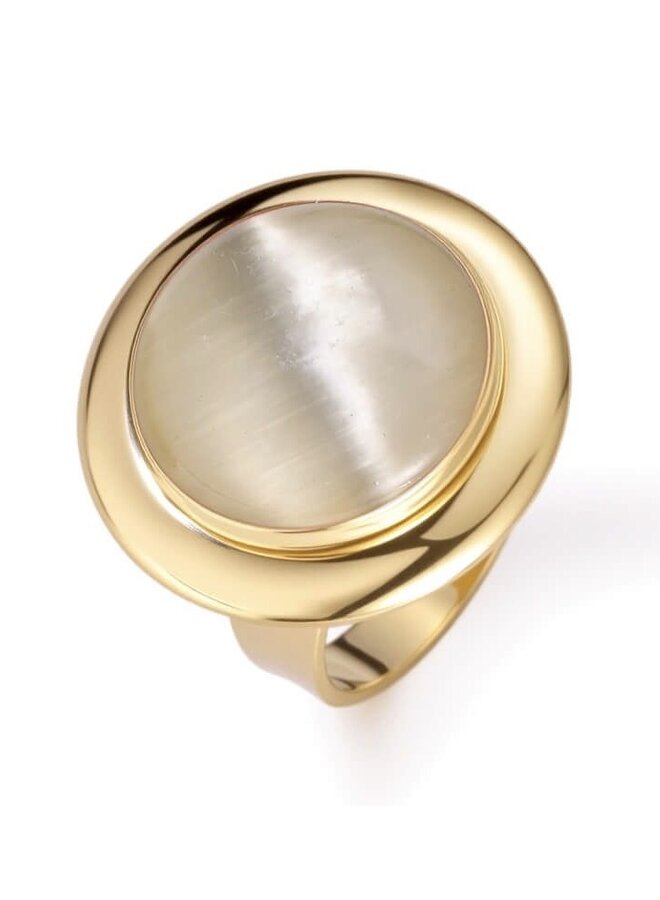 Ring - Lilia Cat Eye Stone White/Grey