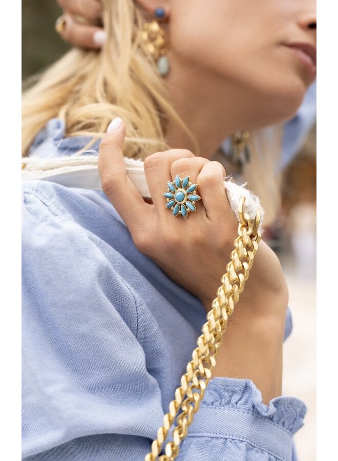 Ring - Flower Turquoise