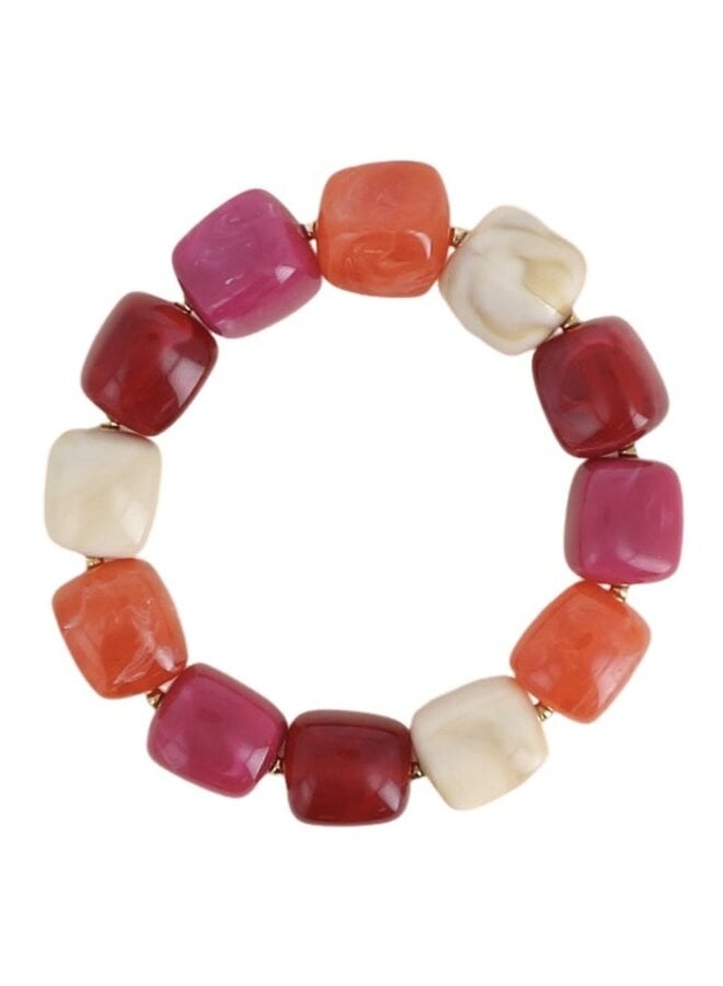 Armband - Orey Rood, Roze Mix