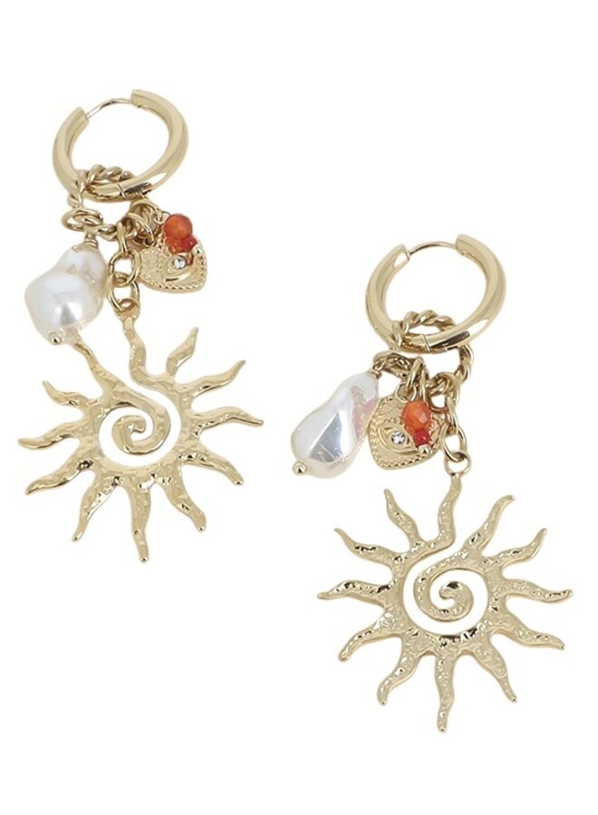 Earrings - Sun, Pearl, Heart