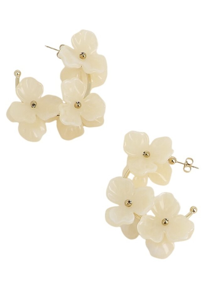 Earrings - White Flowers