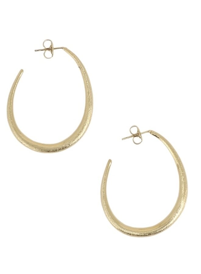 Oorbellen - Oval Matte Thin Hoop