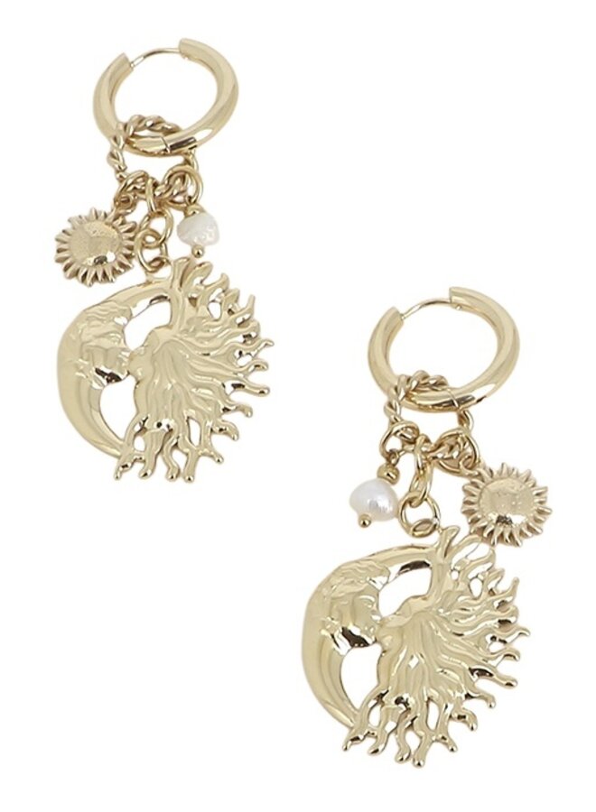 Earrings - Kissing Sun and Moon