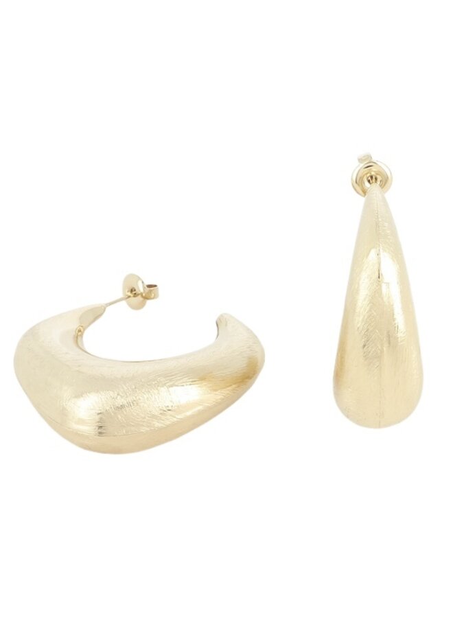Oorbellen - Matte Square Thick Hoops