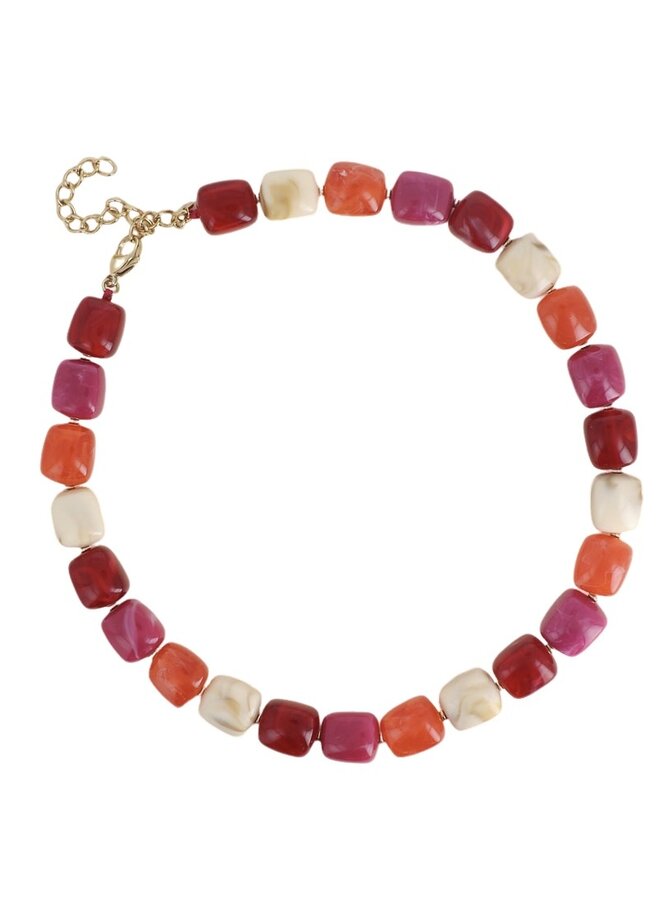 Ketting - Orey Rood, Roze Mix