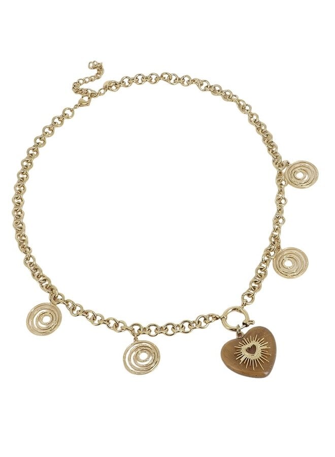 Ketting - Brown Heart
